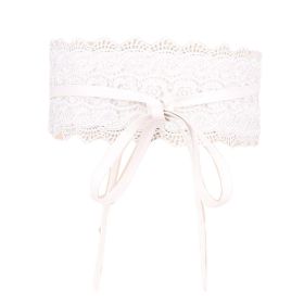 Lace-up Wide Waistband Obi Belts Waist Band Elastic Belts Lace Style Waist Belt