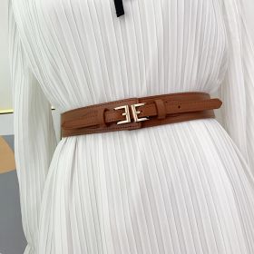 Women Belts PU Leather Corset Belt Female Metal Buckle Belts for Ladies Leisure Dress Jeans Wide Waistband (Belt Length: 70cm, Color: Camel)