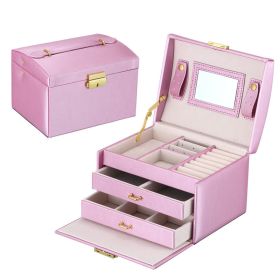 Casegrace Large Jewelry Box Organizer Girls PU Leather Drawer Jewellery Boxes Earrings Ring Necklace Jewelry Storage Case Casket (Ships From: China, Color: Purple sp01111zs)